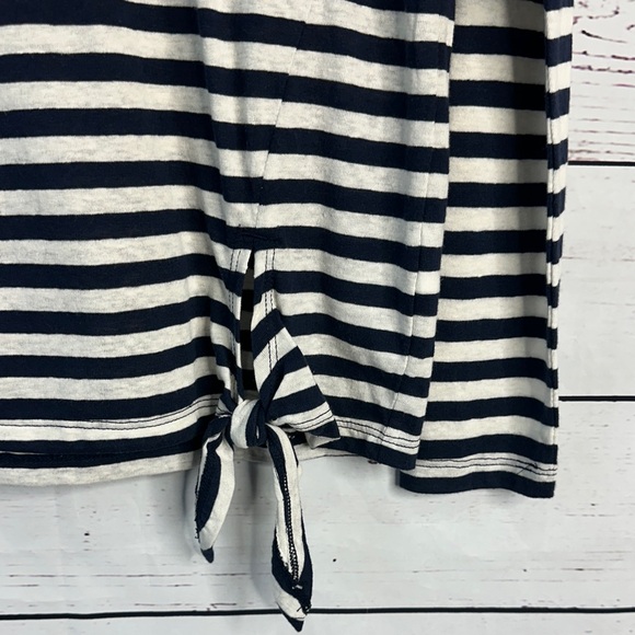 J. Crew Navy and White Striped Long Sleeve Top - Picture 3 of 5